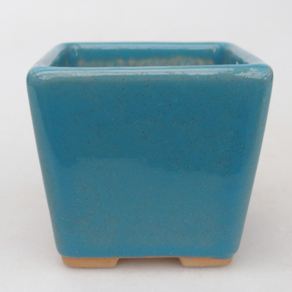 Bonsaischale aus Keramik 7,5 x 7,5 x 7 cm, Farbe blau