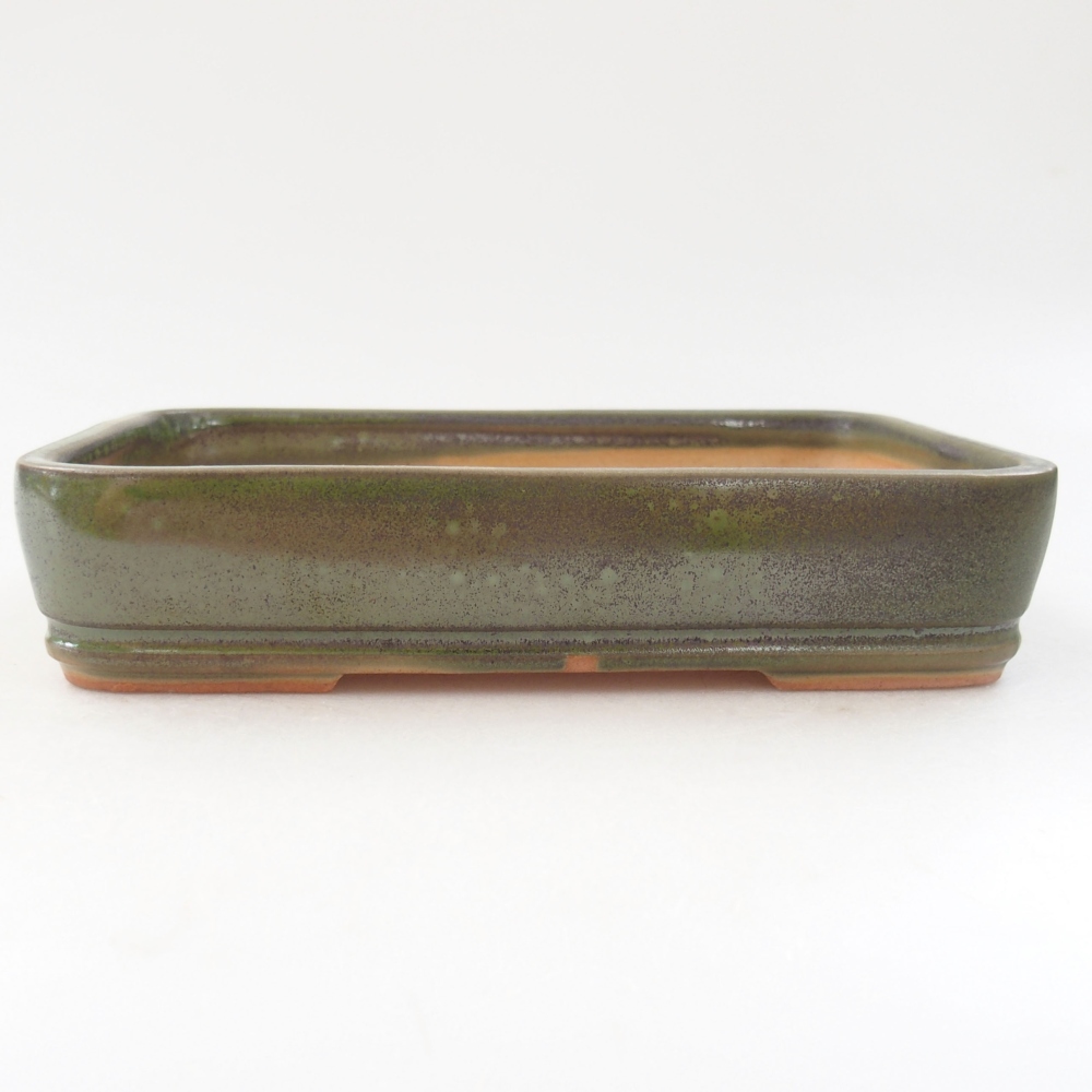 Keramik-Bonsaischale 18 x 13,5 x 4 cm, Farbe Grün