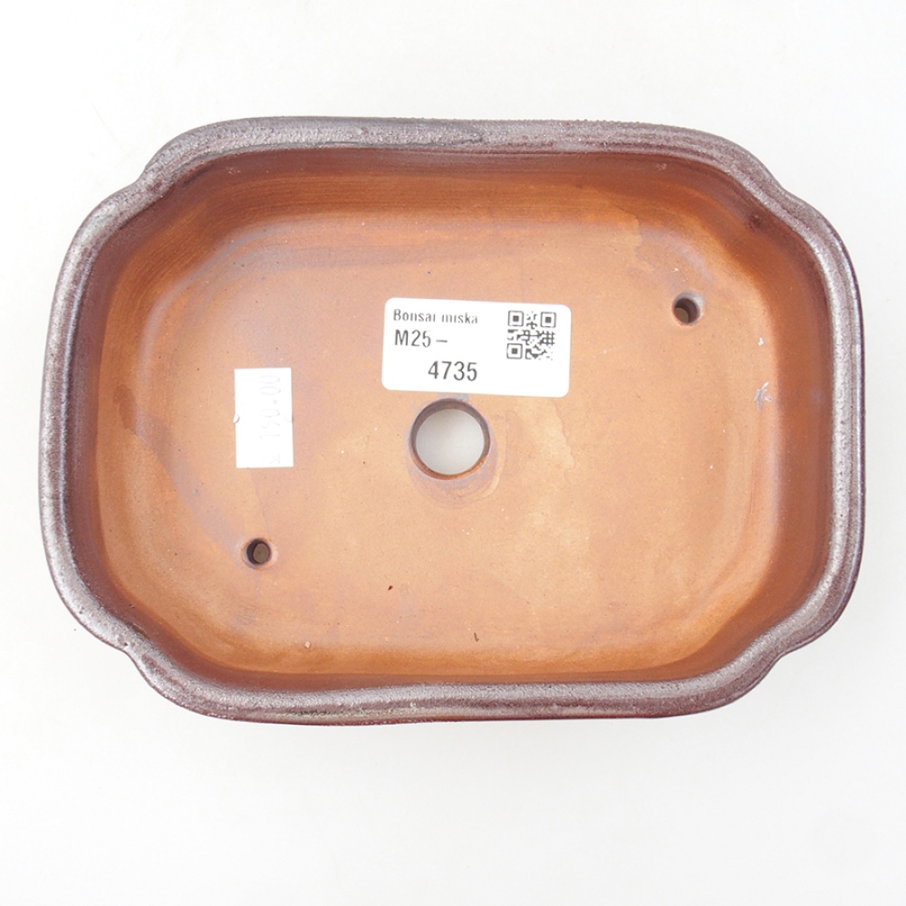 Keramik-Bonsaischale 15 x 11,5 x 4,5 cm, Farbe braun
