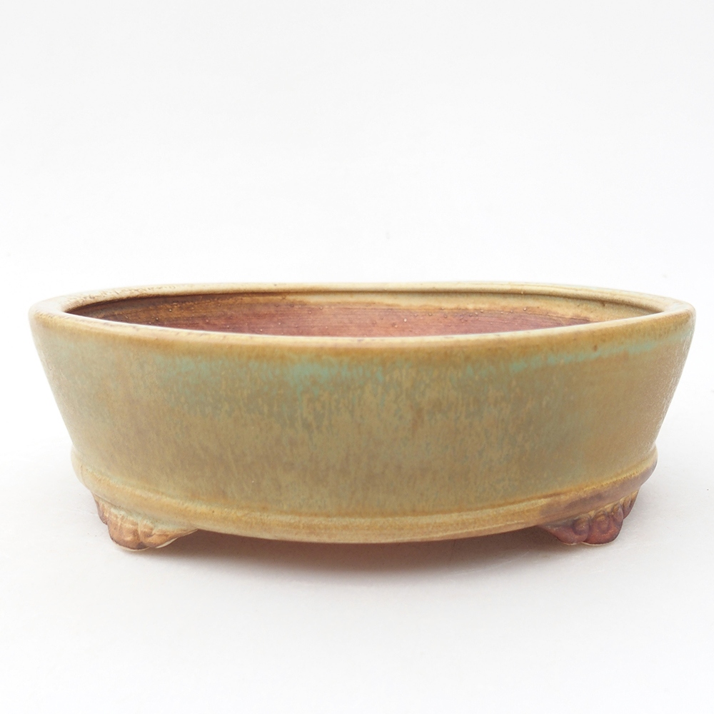 Keramik-Bonsaischale 17,5 x 17,5 x 5 cm, Farbe Grün