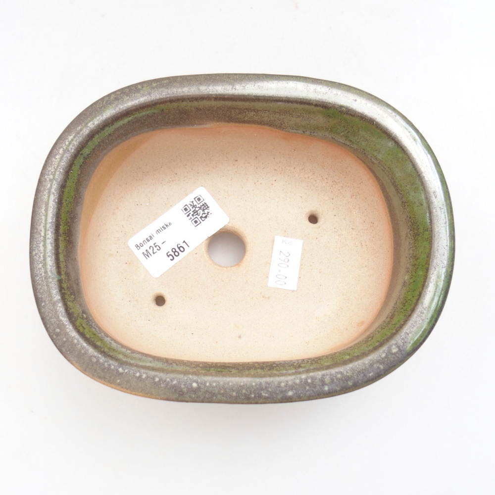 Keramik-Bonsaischale 15,5 x 12 x 6 cm, Farbe Grün