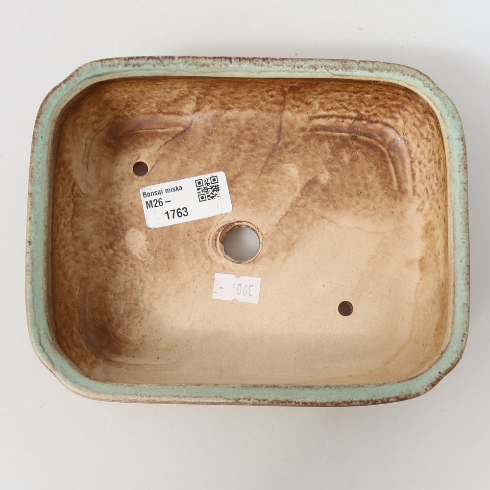 Bonsaischale aus Keramik 17,5 x 14 x 5 cm, grün