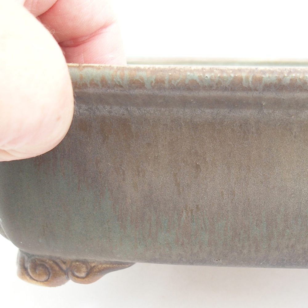 Bonsaischale aus Keramik 24,5 x 19 x 7 cm, grün