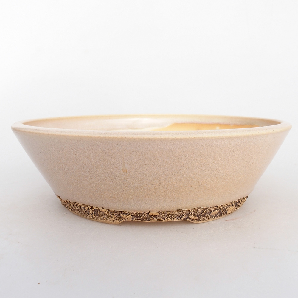 Bonsaischale aus Keramik 20,5 x 20,5 x 6 cm, Farbe beige