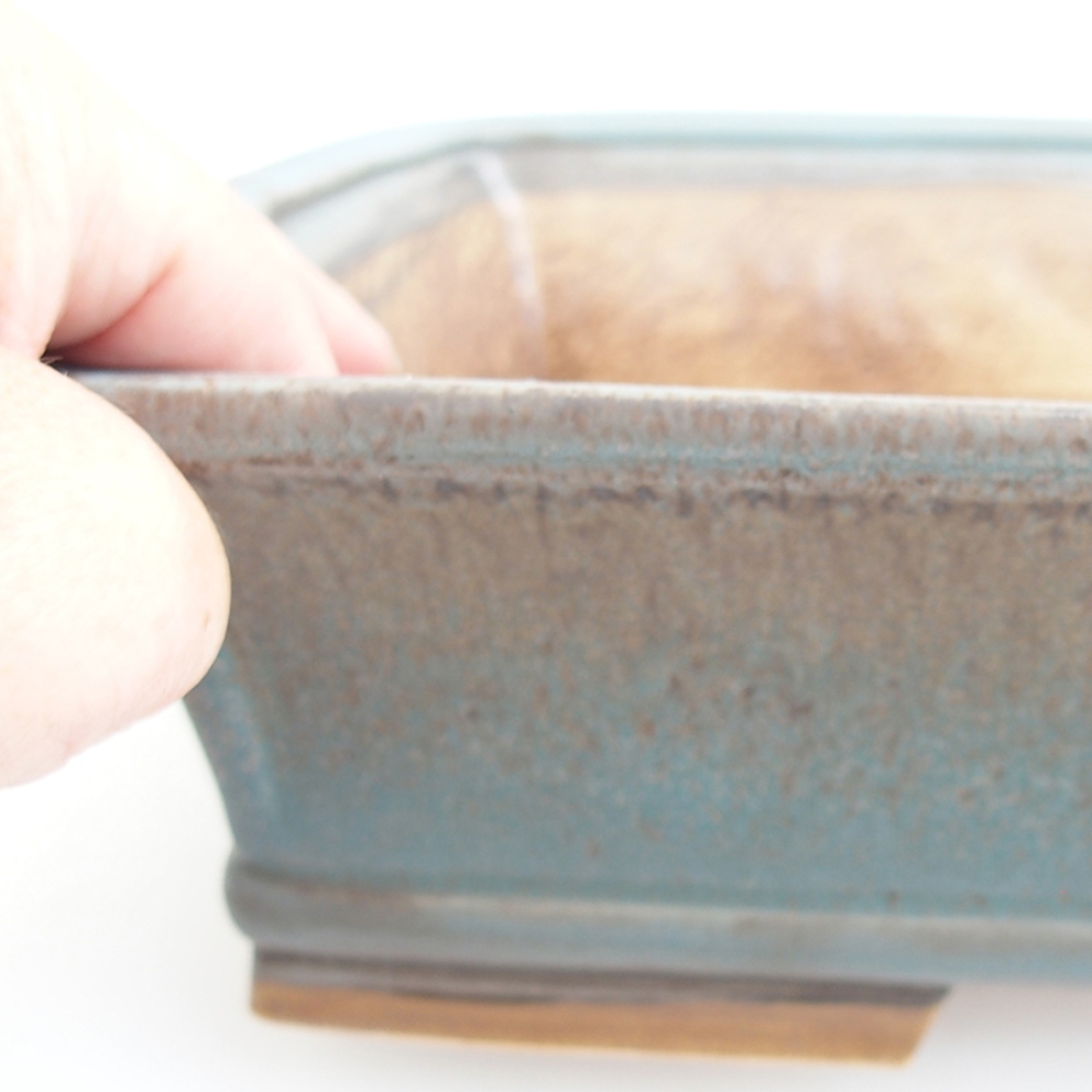 Bonsaischale aus Keramik 29,5 x 25 x 7,5 cm, Farbe blau