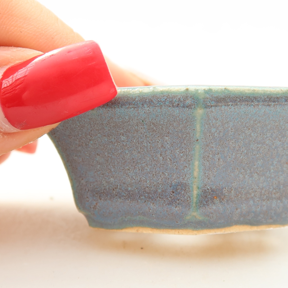Keramik-Bonsai-Schale, 6 x 5,5 x 2,5 cm, Farbe: Grau