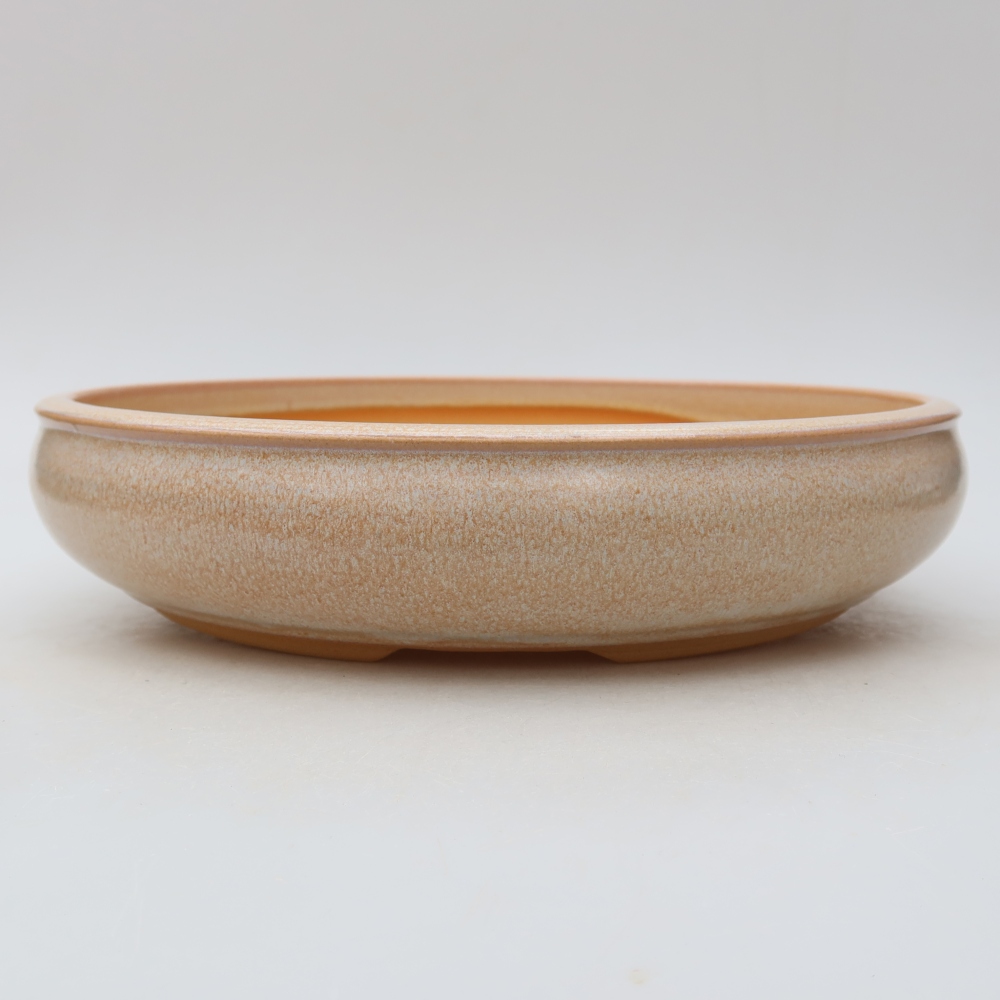 Keramik-Bonsai-Schale, 26,5 x 26,5 x 5,5 cm, Farbe: Beige