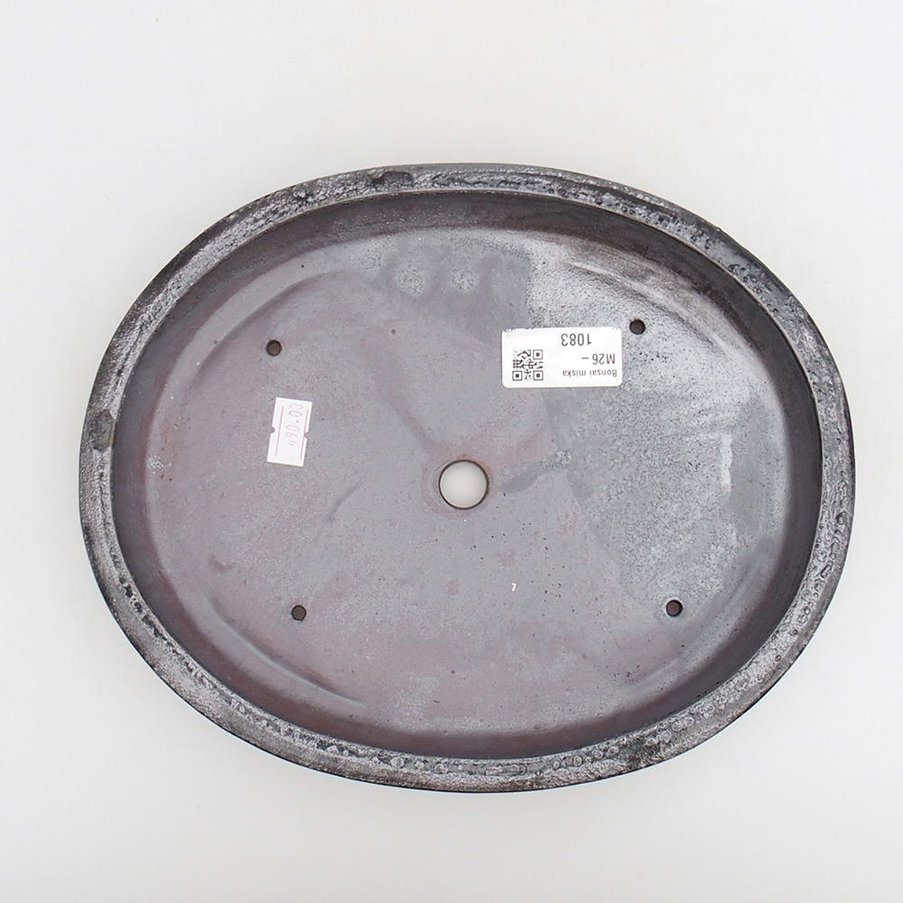 Bonsaischale aus Keramik 24 x 19,5 x 4 cm, Farbe schwarz-grün