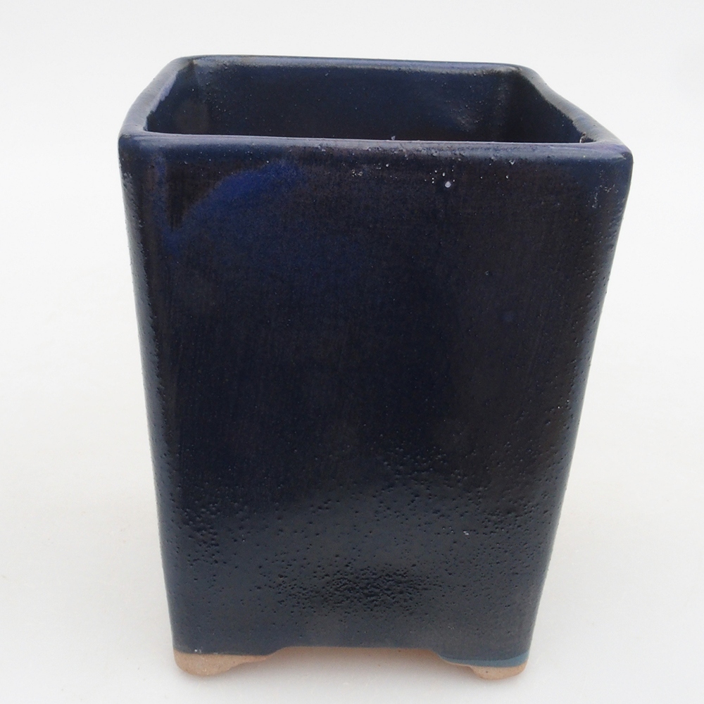 Keramik-Bonsaischale 8,5 x 8,5 x 10,5 cm, Farbe blau