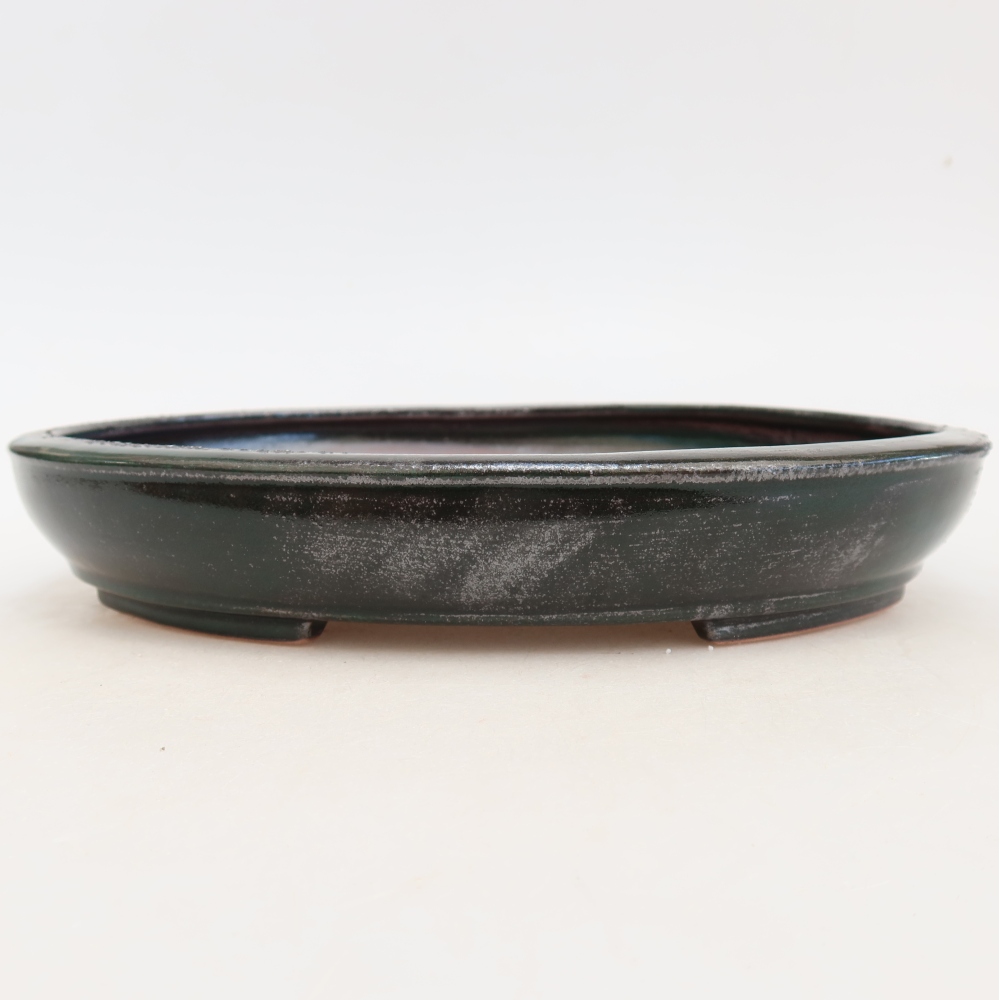 Bonsaischale aus Keramik 24,5 x 20 x 4 cm, grün