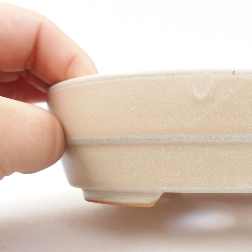 Keramik-Bonsaischale 13,5 x 10 x 4 cm, Farbe beige