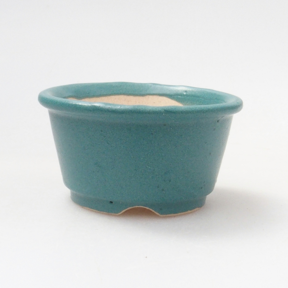 Keramik Bonsai Schale 4,5 x 4,5 x 2,5 cm, Farbe blau