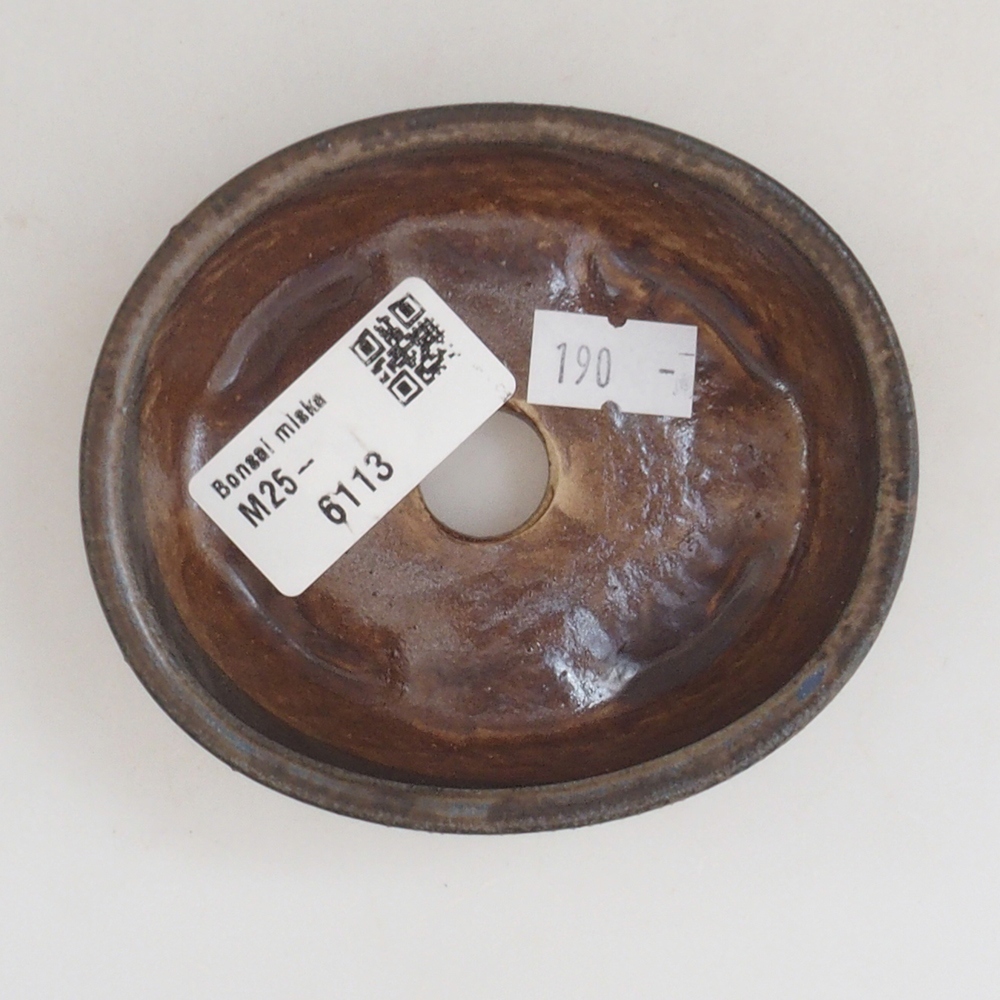 Bonsaischale aus Keramik 9,5 x 8 x 3 cm, Farbe braun
