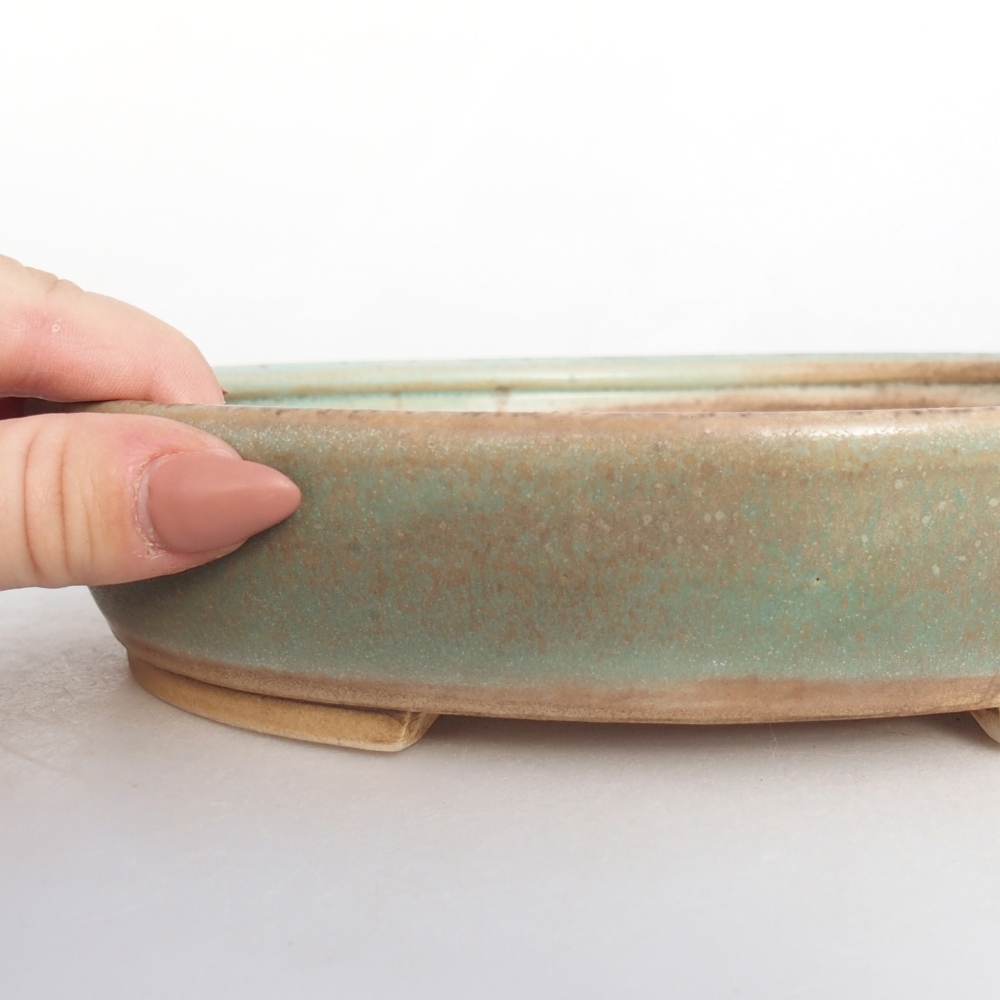 Bonsaischale aus Keramik 21 x 19 x 4 cm, grün