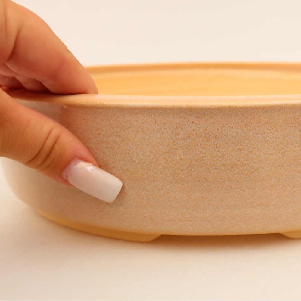 Keramik-Bonsai-Schale 26 x 26 x 6,5 cm, Farbe: Beige