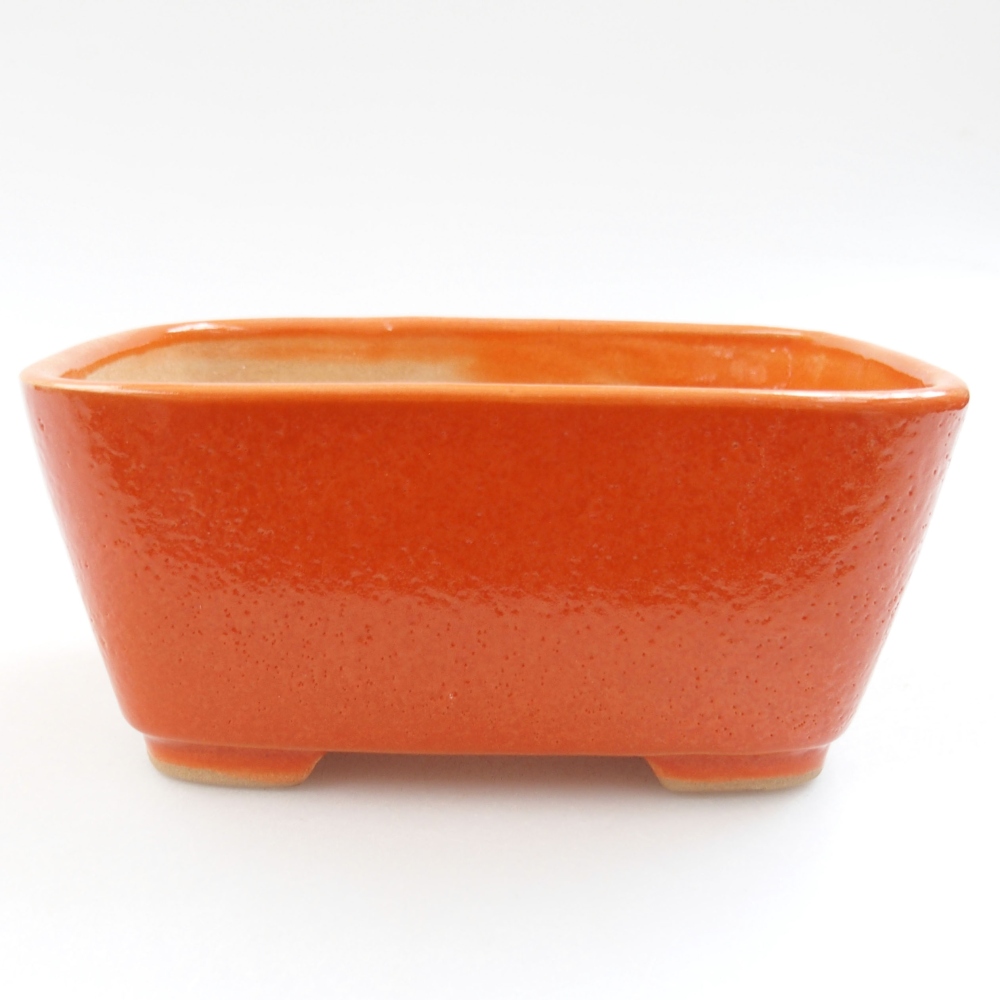 Keramik-Bonsaischale 13,5 x 10 x 6 cm, Farbe orange