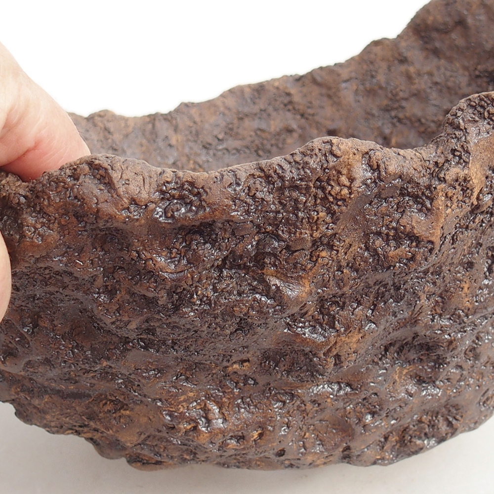 Keramikschale 19 x 15 x 14 cm , Farbe braun