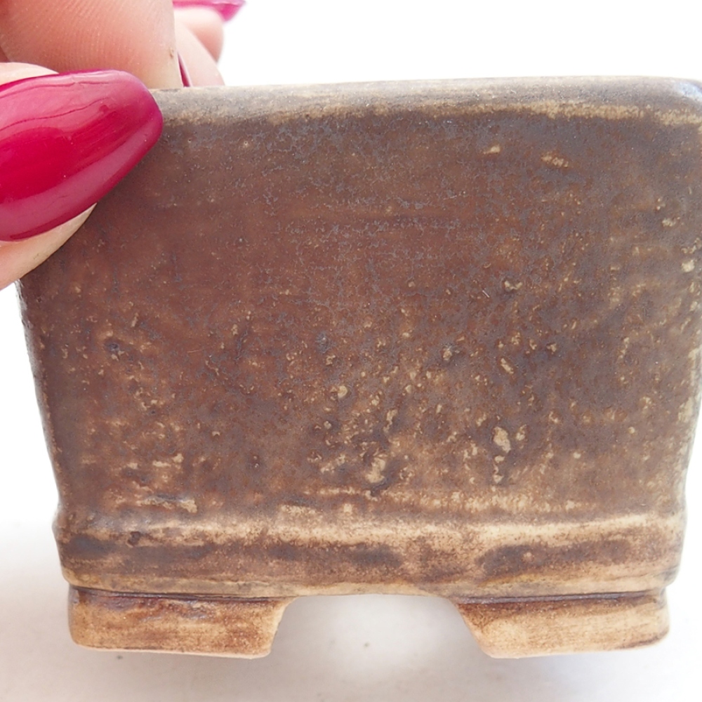 Bonsaischale aus Keramik 6 x 6 x 4,5 cm,  Farbe braun