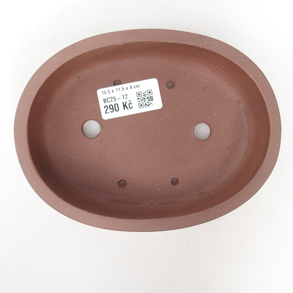 Keramik-Bonsaischale 15,5 x 11,5 x 4 cm, Farbe braun
