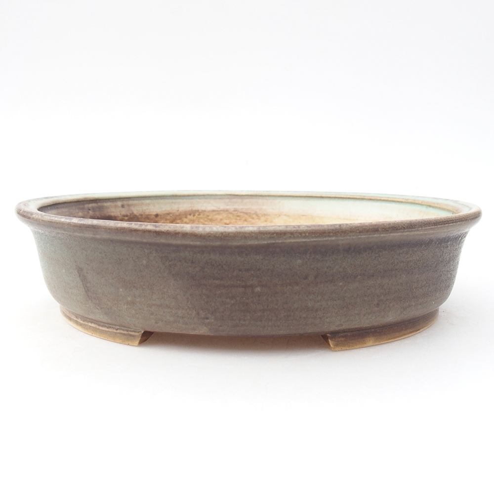 Keramik-Bonsaischale 21 x 19 x 5  cm, Farbe Grün