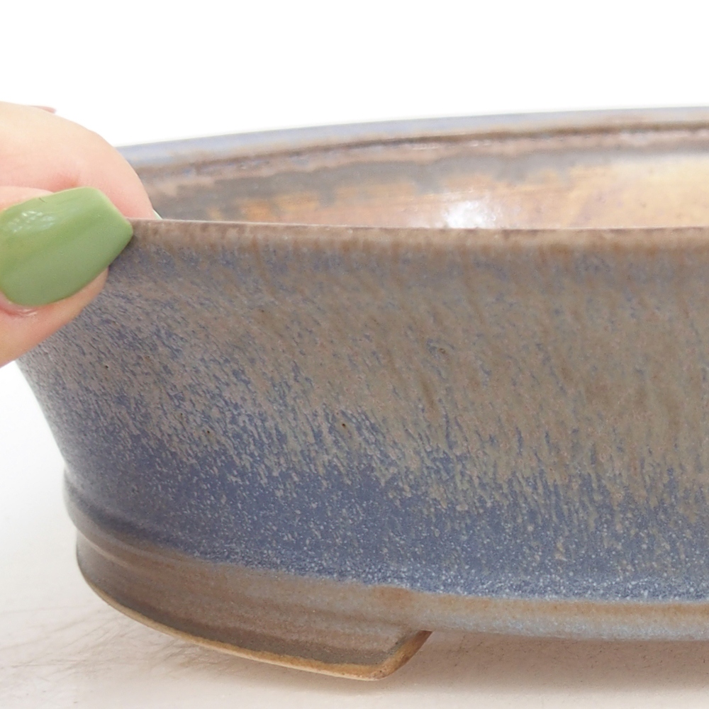 Bonsaischale aus Keramik 28 x 25 x 6,5 cm, Farbe blau