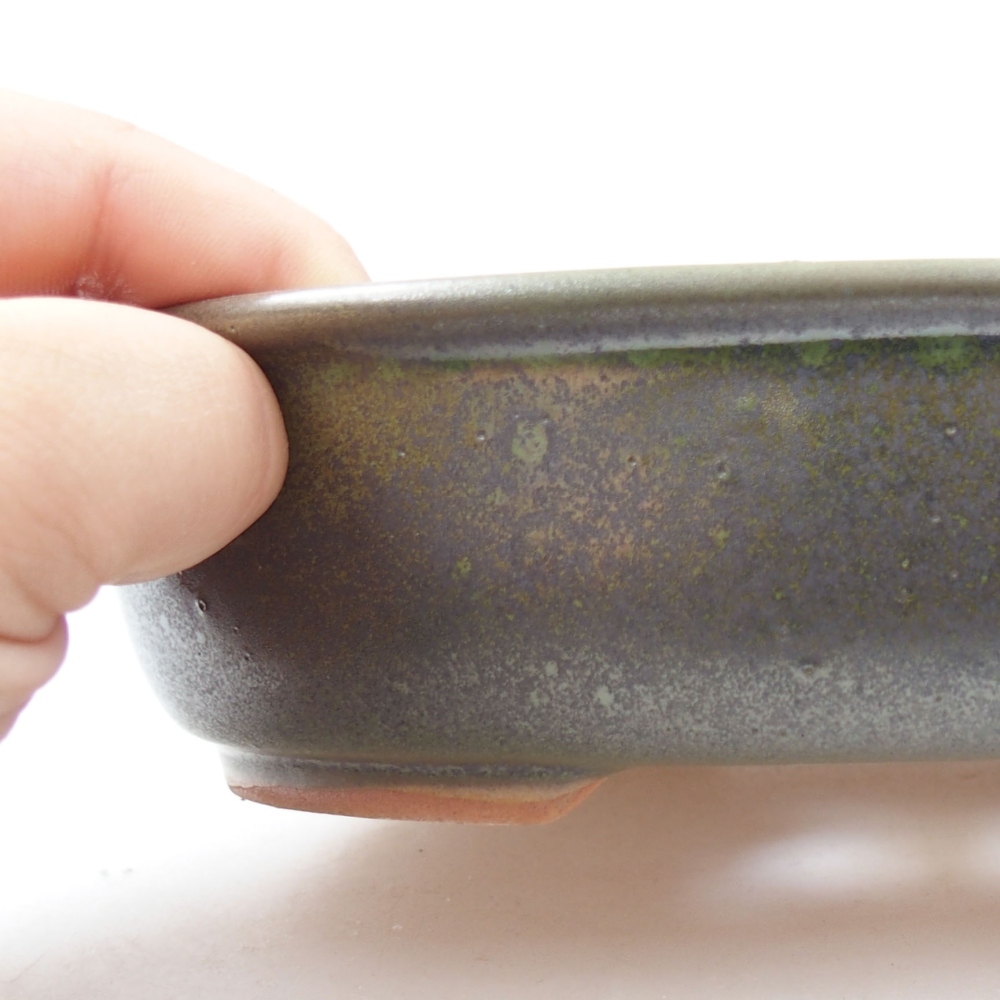 Keramik-Bonsaischale 19 x 14,5 x 4,5 cm, Farbe Grün