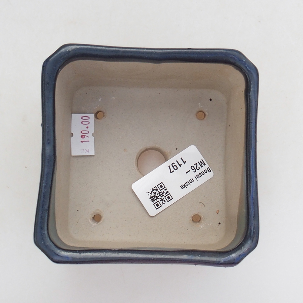 Bonsaischale aus Keramik 9 x 9 x 7 cm, Farbe blau