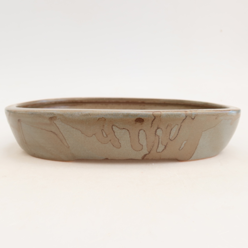 Keramik-Bonsai-Schale 22 x 17 x 4 cm, Farbe: braun-blau