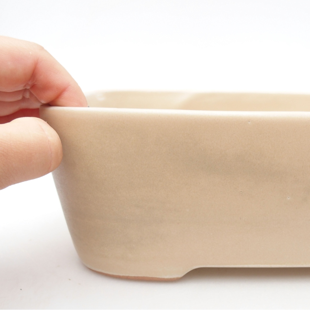 Keramik-Bonsaischale 23 x 18 x 7,5 cm, Farbe beige