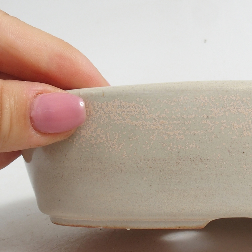 Keramik-Bonsaischale 15 x 9,5 x 4 cm, Farbe Beige