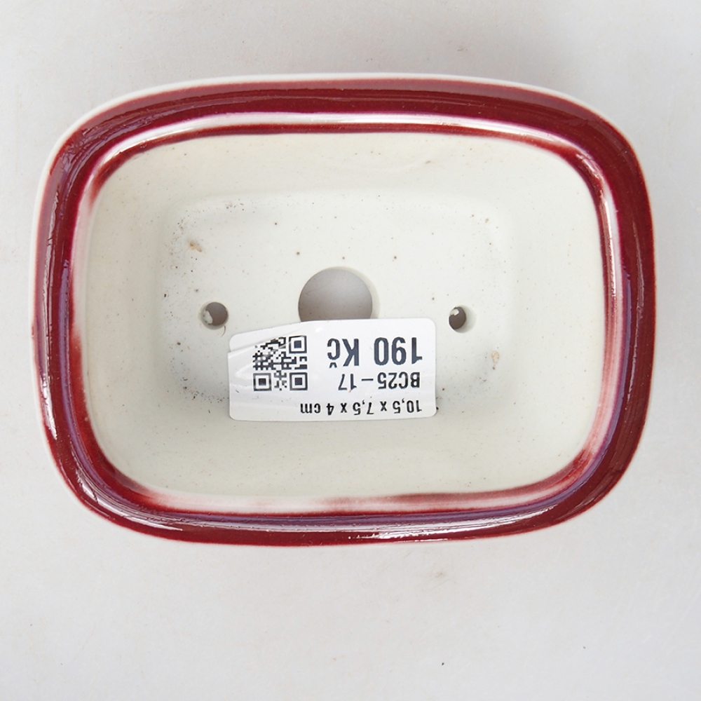 Keramik-Bonsaischale 10 x 7,5 x 4 cm, Farbe Rot