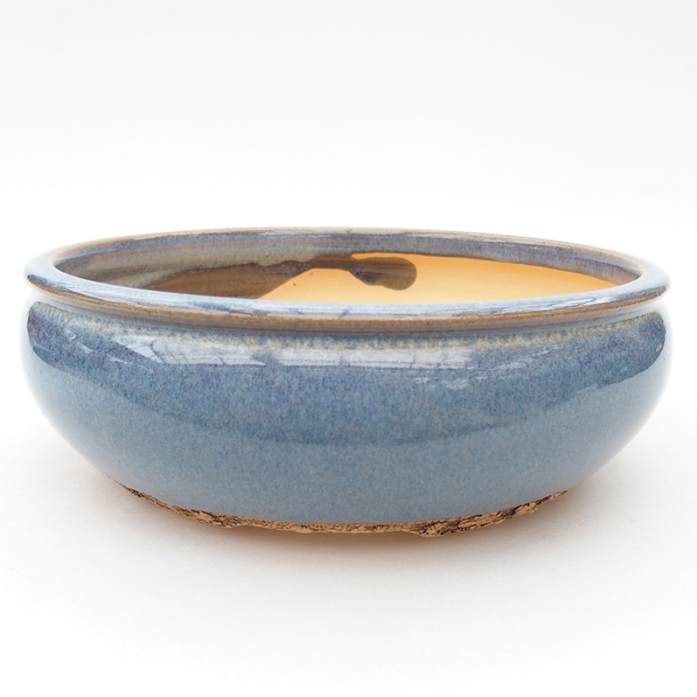 Keramik-Bonsai-Schale 18,5 x 18,5 x 6,5 cm, Farbe blau