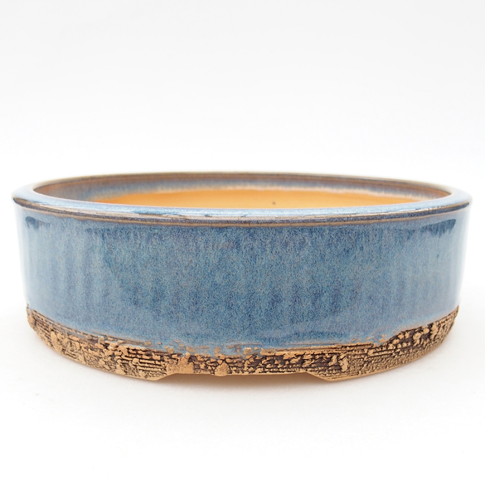 Keramik-Bonsaischale 19 x 19 x 6 cm, Farbe blau