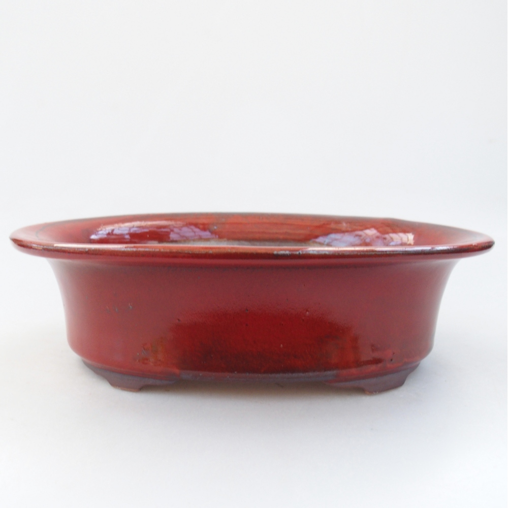Bonsaischale aus Keramik 23 x 18 x 6,5 cm, Farbe rot