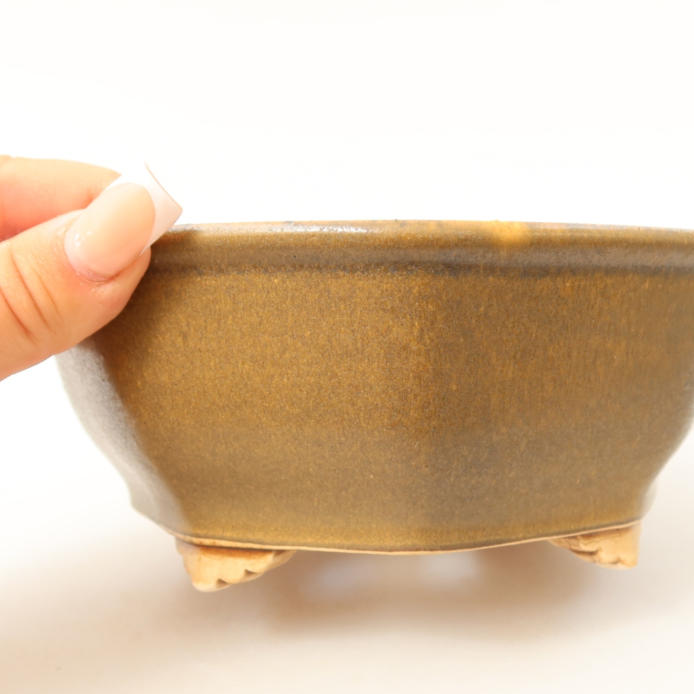 Keramik-Bonsai-Schale 17 x 16 x 6,5 cm, Farbe: braun