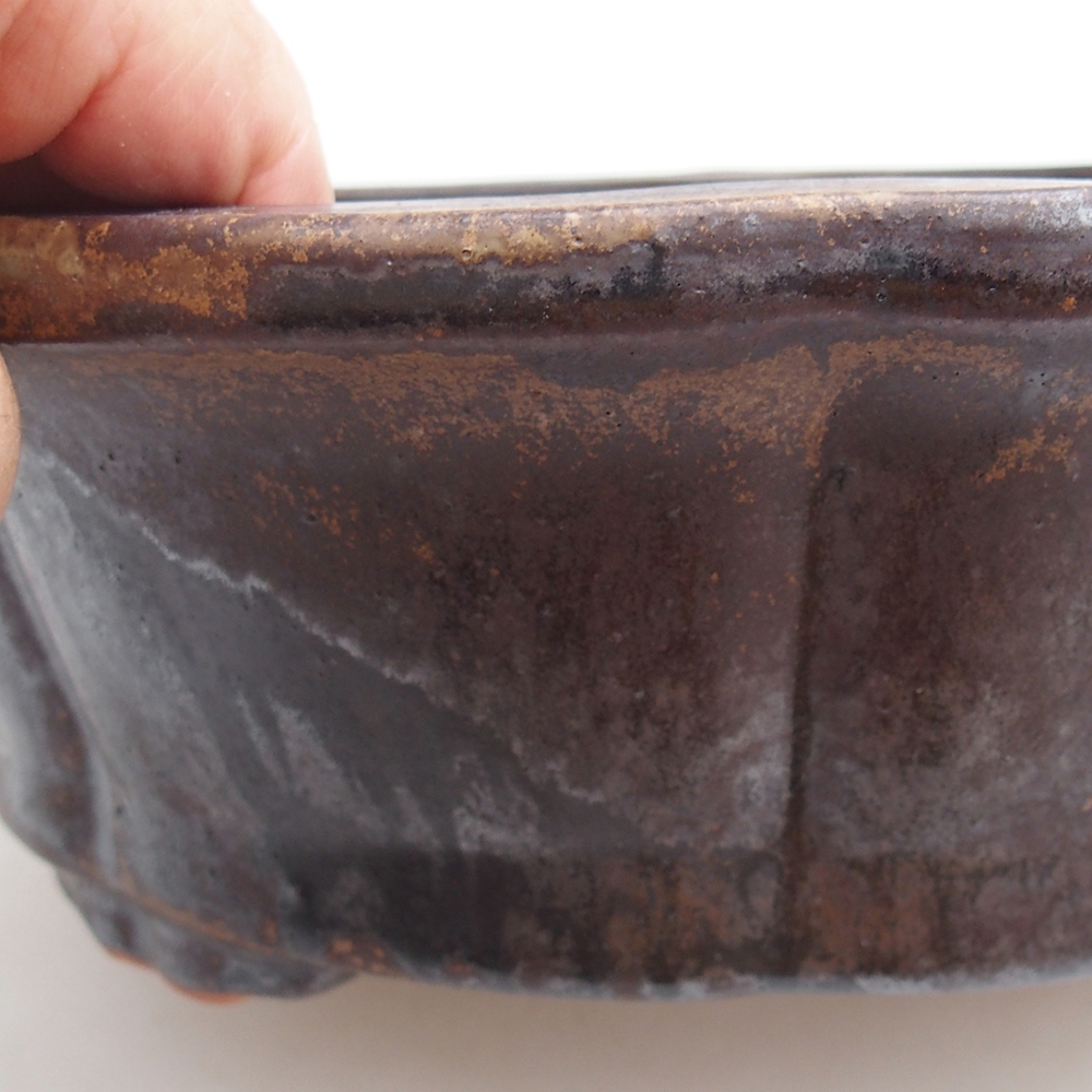 Bonsaischale aus Keramik 26 x 26 x 8 cm, metallfarben