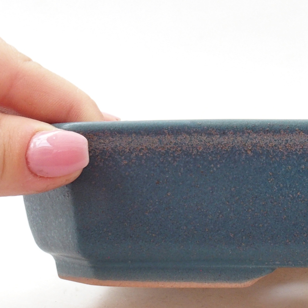 Keramik-Bonsaischale 19 x 13,5 x 4 cm, Farbe blau
