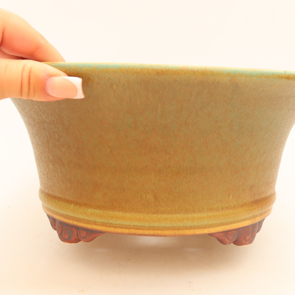 Keramik-Bonsai-Schale 24,5 x 24,5 x 11 cm, Farbe: grün