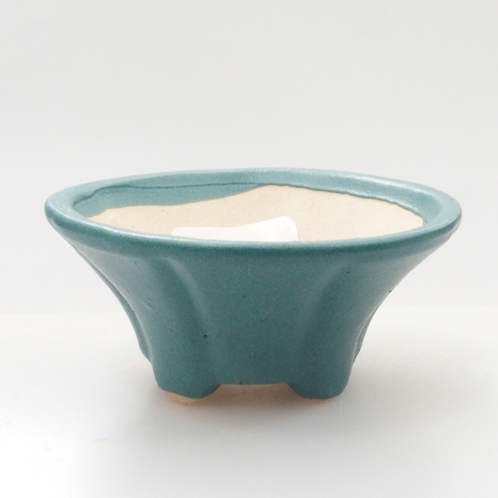 Keramik Bonsai Schale 5,5 x 5,5 x 2,5 cm, Farbe blau