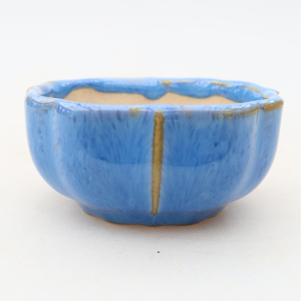 Keramik-Bonsai-Schale, 6 x 6 x 3 cm, Farbe: Blau