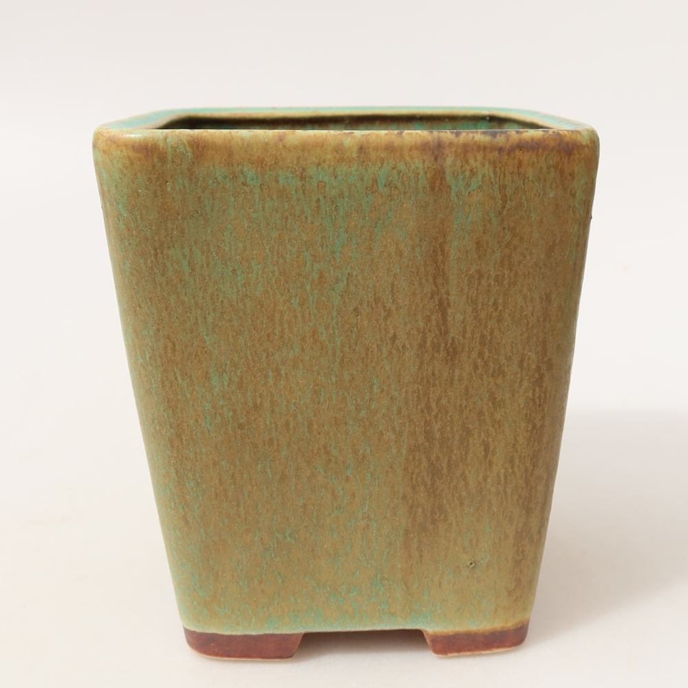 Keramik-Bonsai-Schale 10,5 x 10,5 x 12 cm, Farbe: grün