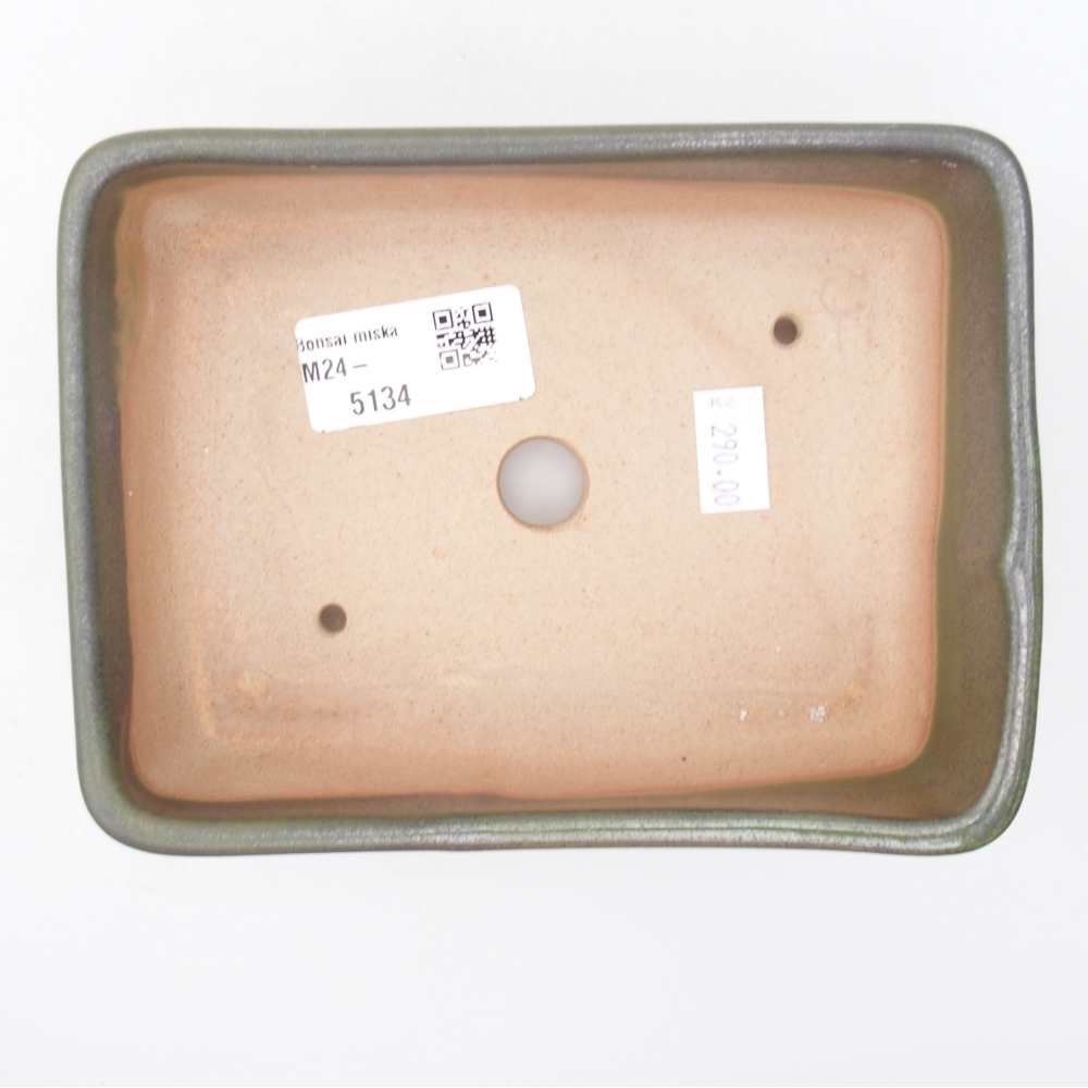 Keramik-Bonsaischale  15 x 11 x 5,5 cm, Farbe Grün