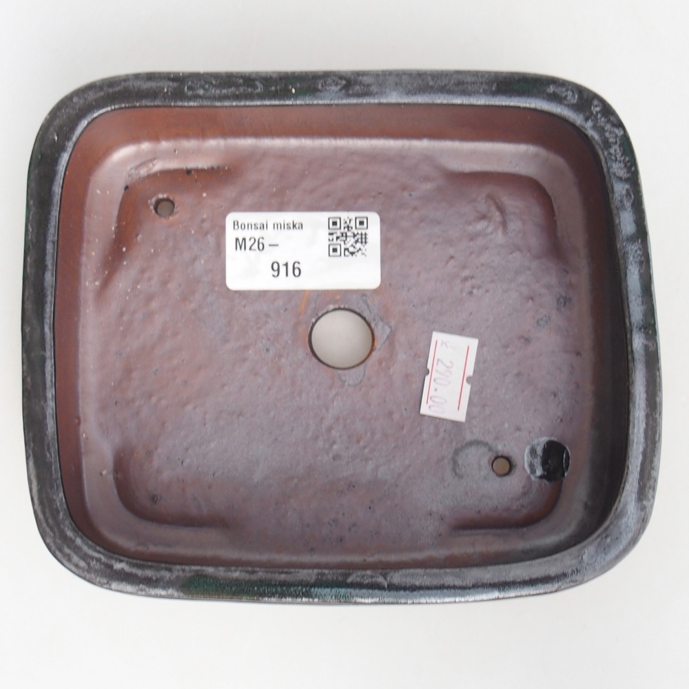 Bonsaischale aus Keramik 14,5 x 12,5 x 4,5 cm, Farbe schwarz