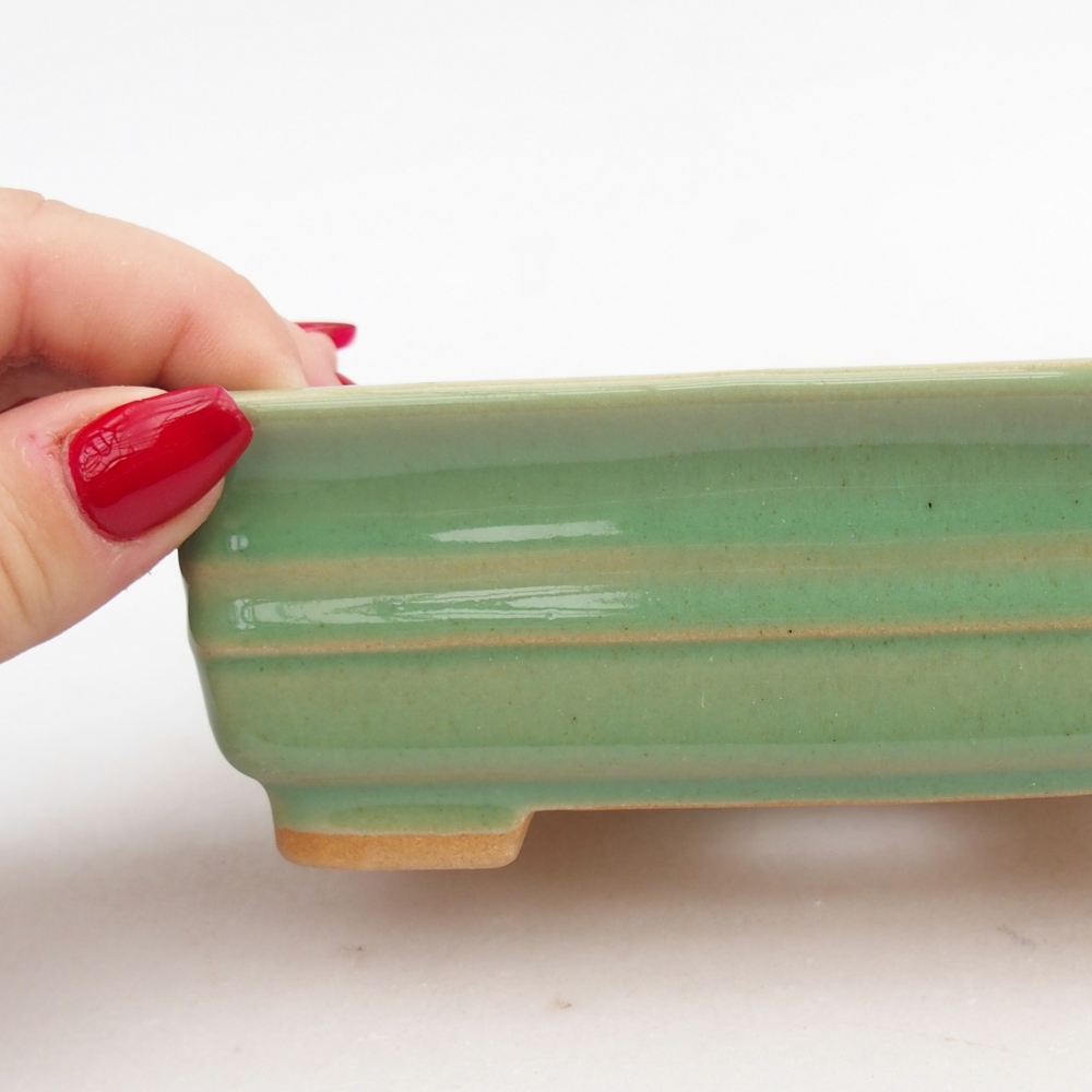 Bonsaischale aus Keramik 13,5 x 10 x 4,5 cm, grün