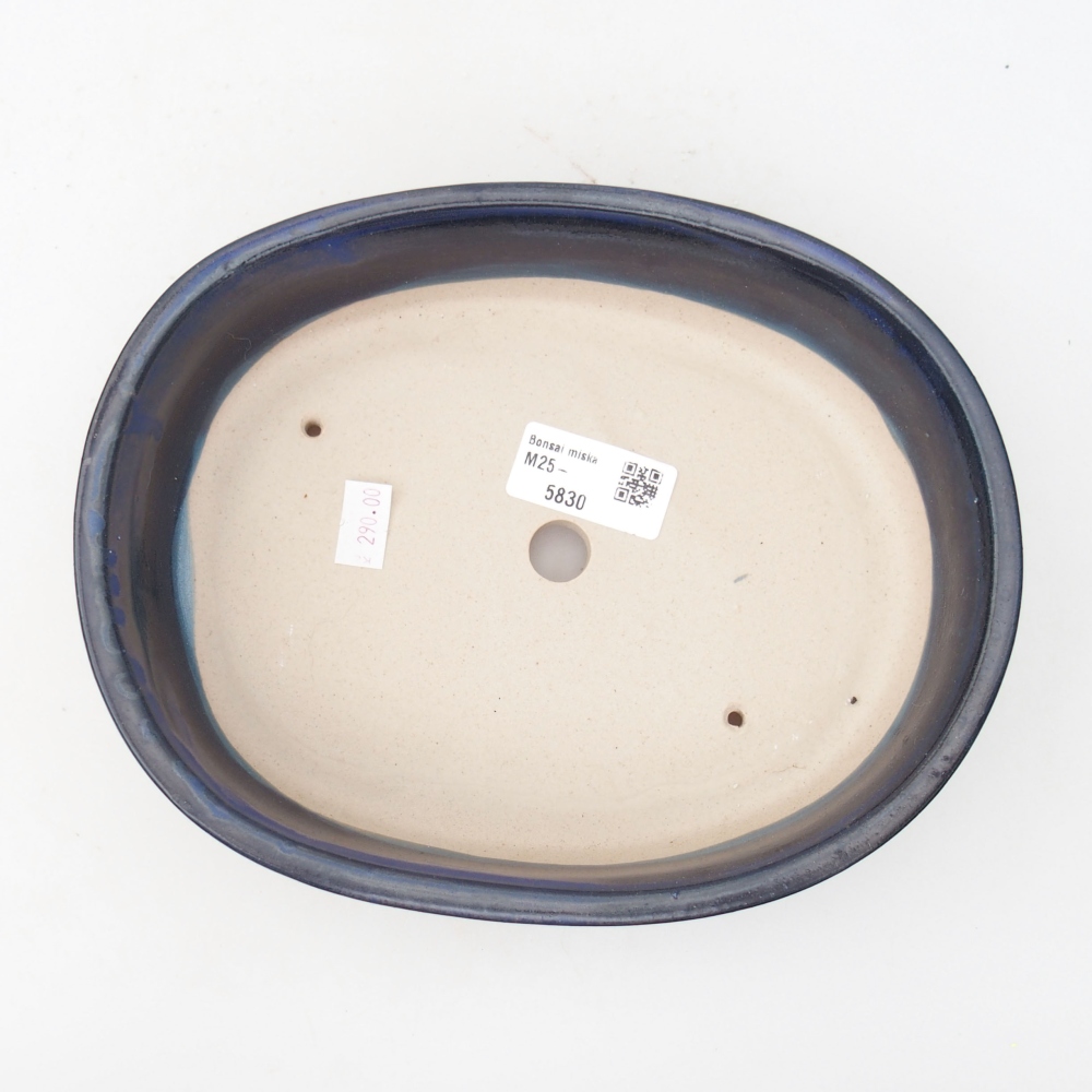 Keramik-Bonsaischale 22 x 17 x 5 cm, Farbe blau
