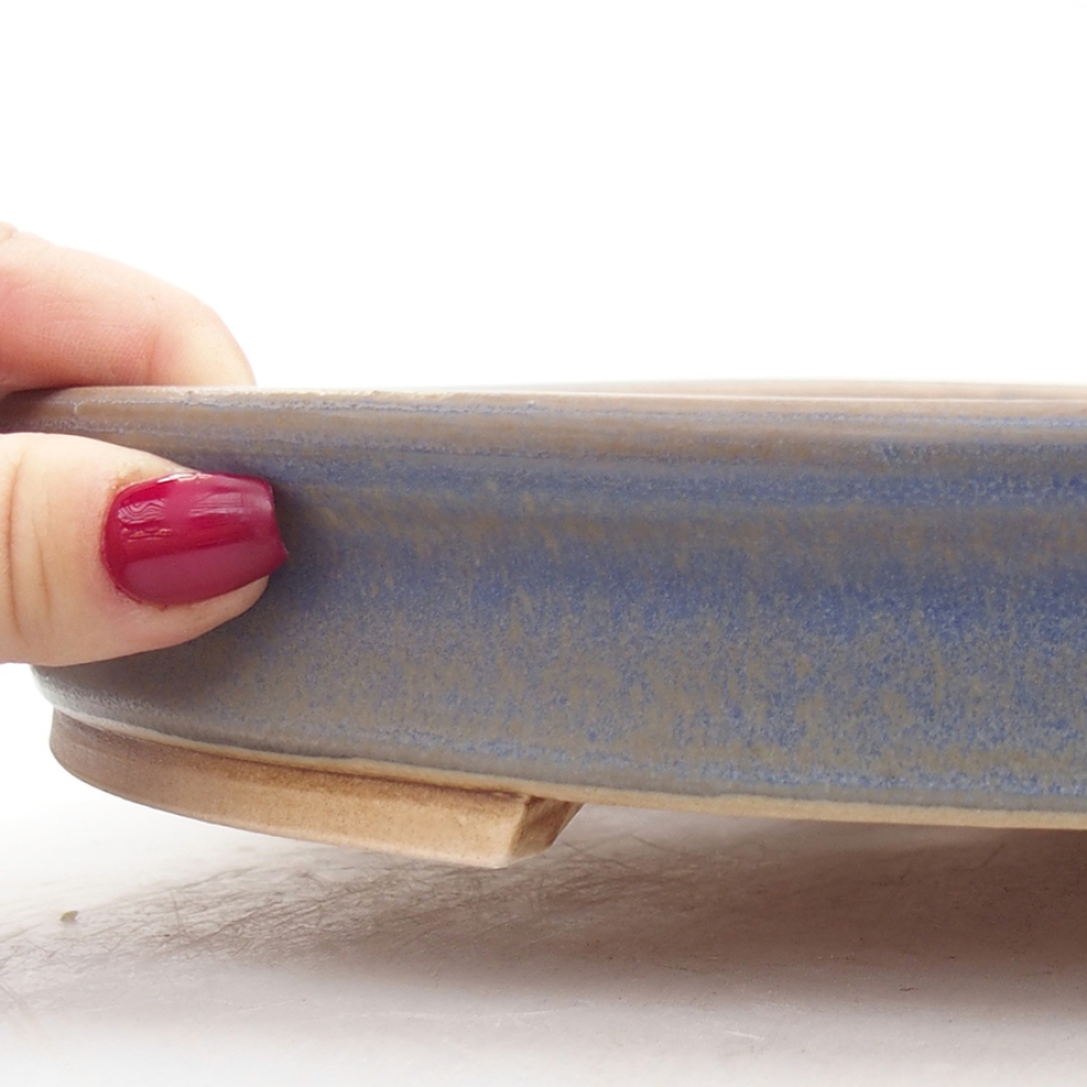 Keramik-Bonsaischale 31 x 27 x 4 cm, Farbe blau