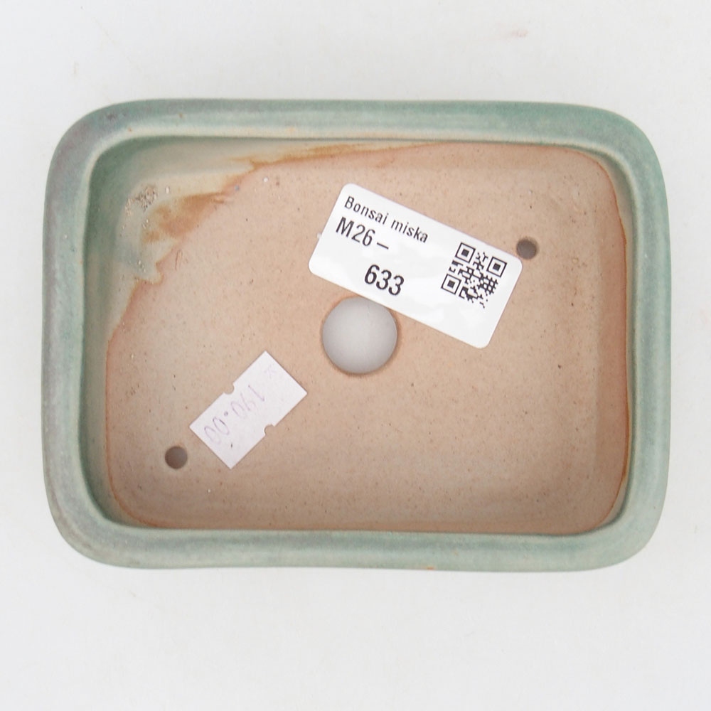 Bonsaischale aus Keramik 11,5 x 8,5 x 3 cm, grün