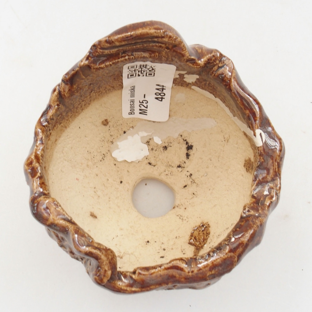 Keramikschale 7 x 7 x 7,5 cm, Farbe braun