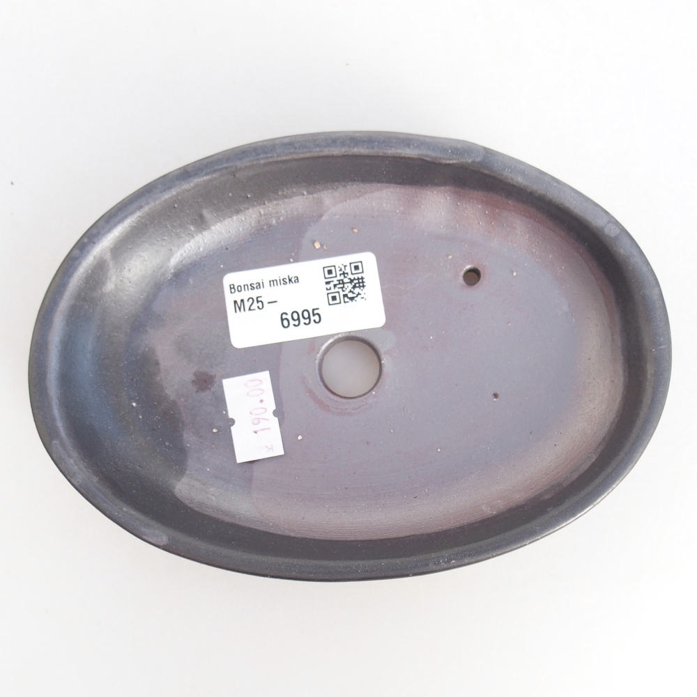 Bonsaischale aus Keramik 15,5 x 11 x 2,5 cm, grau