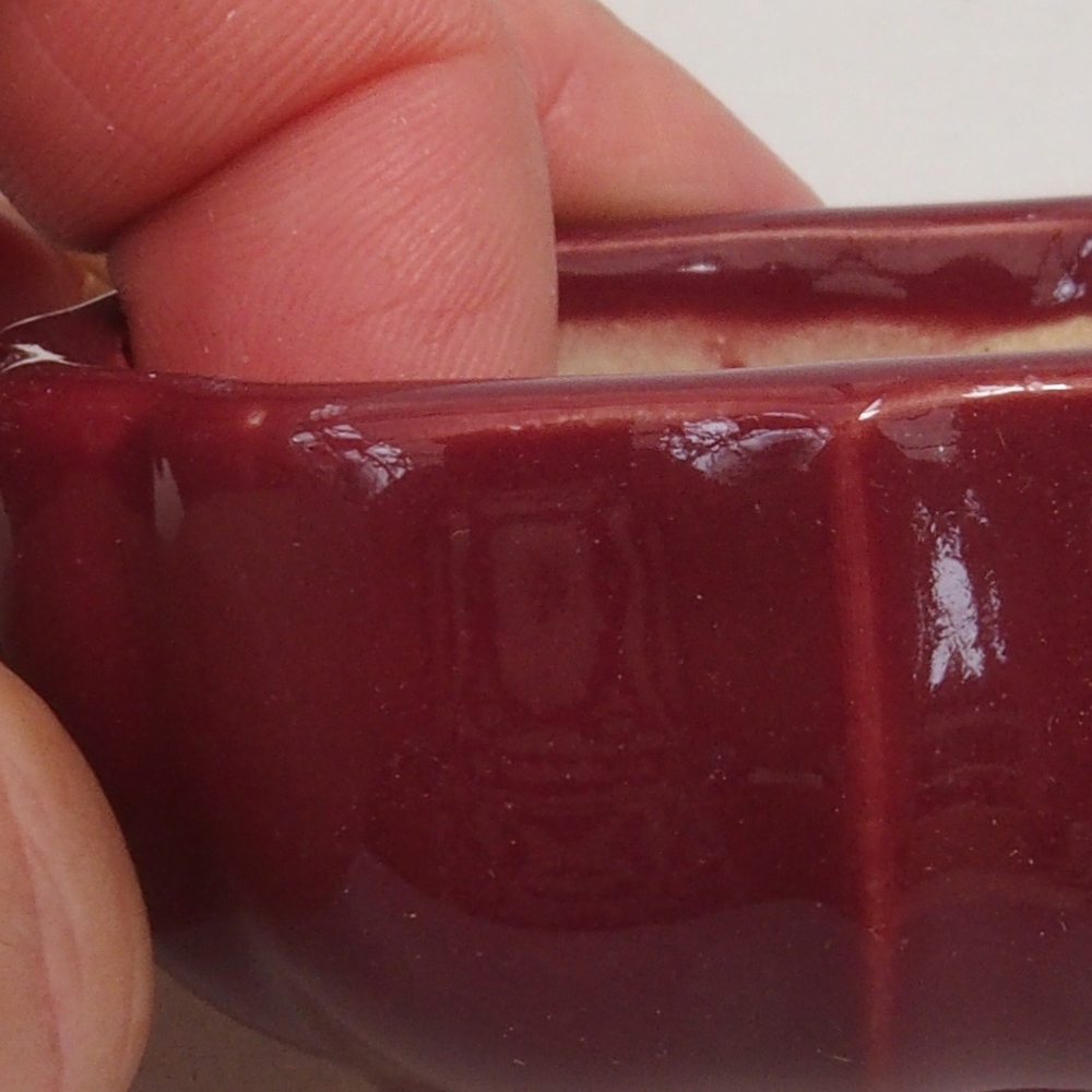 Mini-Bonsaischale 5,5 x 5,5 x 2,5 cm, Farbe Burgunder